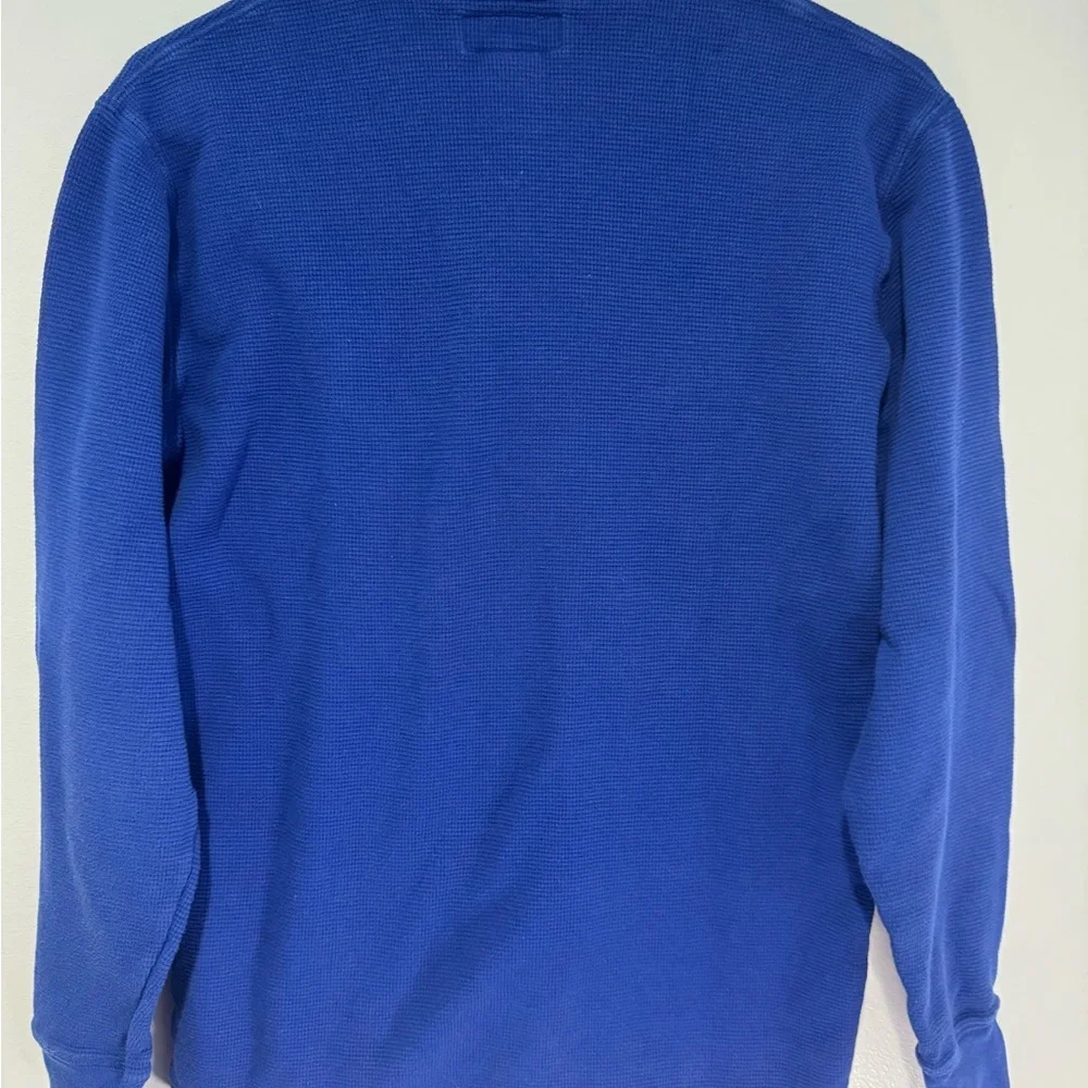 Polo Ralph Lauren Waffle Knit Mens Medium Blue Cotton Pullover Long Slve
